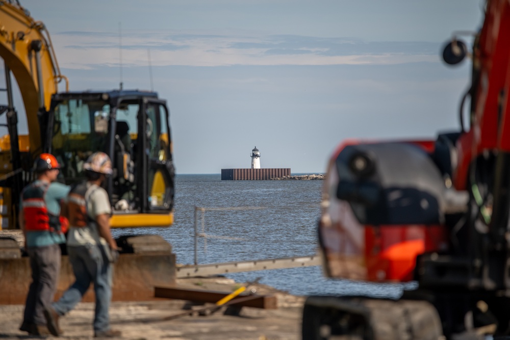Cleveland West Pier Repair Back in Action