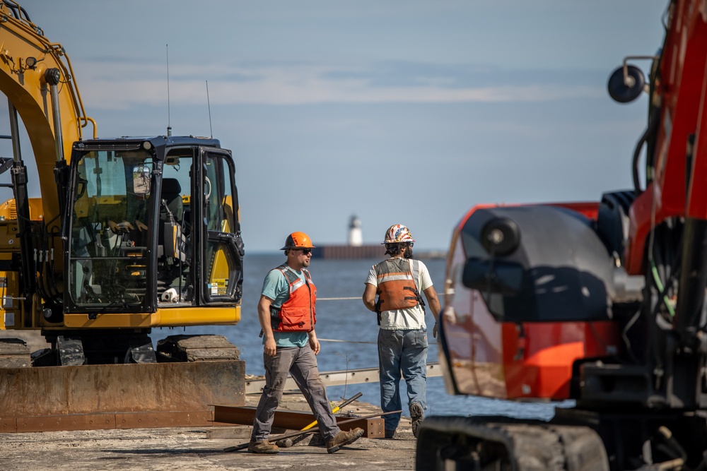 Cleveland West Pier Repair Back in Action