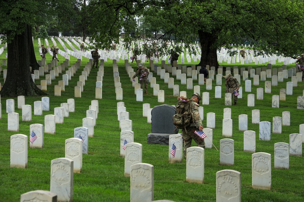 &quot;Flags In&quot; at the United States Soldiers' and Airmen's Home National Cemetery