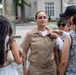 USS John C. Stennis (CVN 74) Sailor pinned by family members