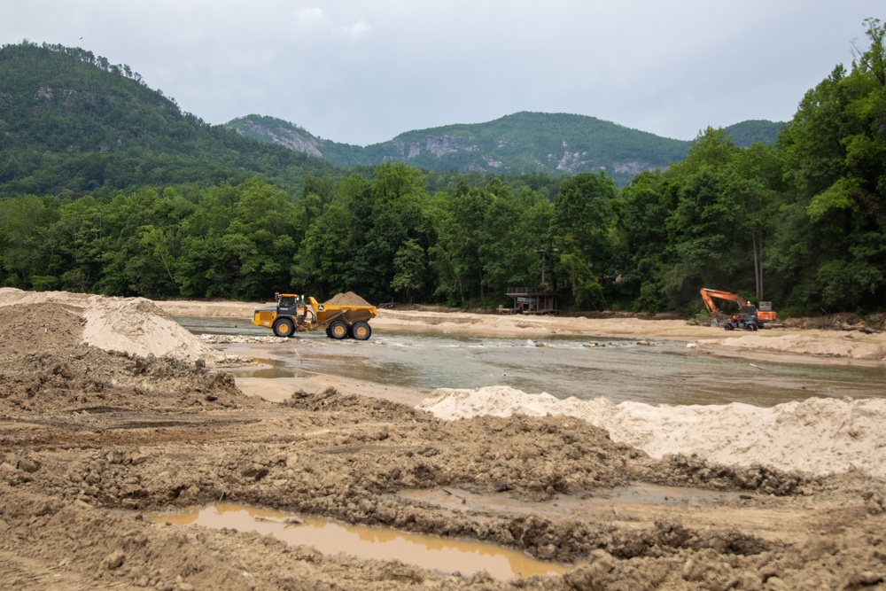 Hurricane Helene debris removal at Lake Lure