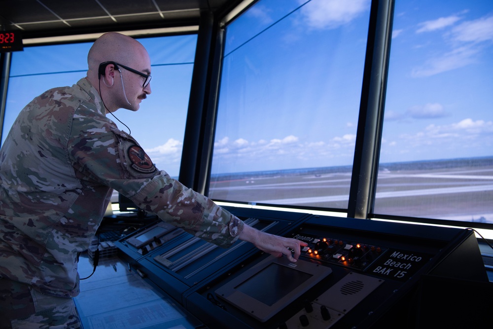 Team Tyndall’s tower controllers ensure mission readiness during Checkered Flag