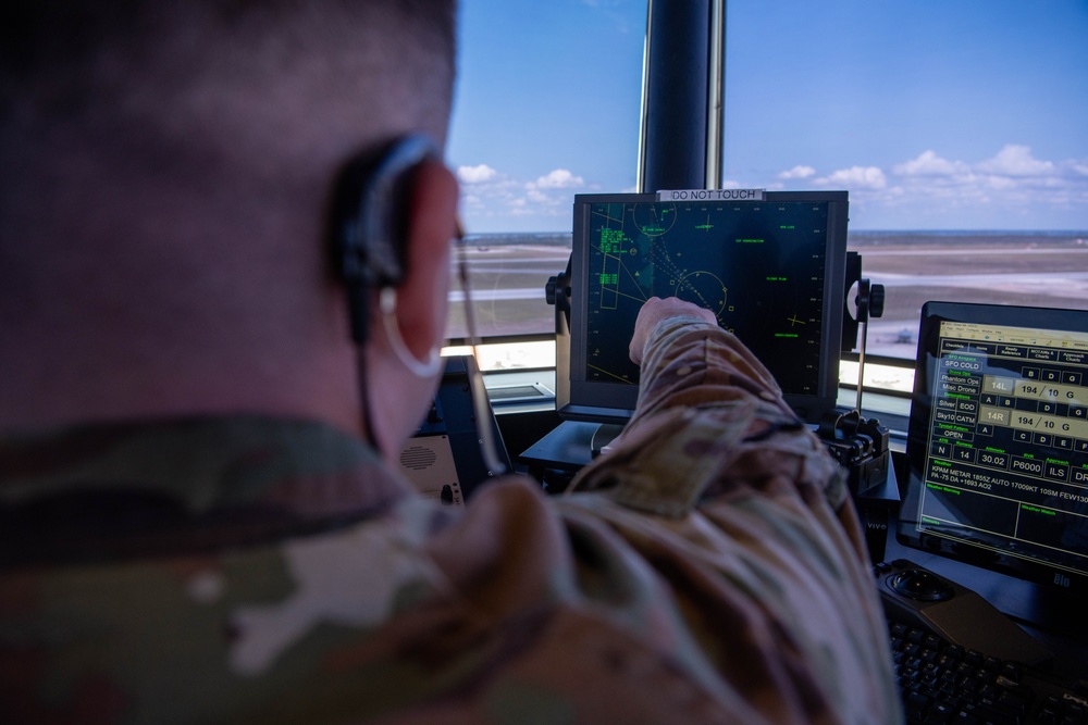 Team Tyndall’s tower controllers ensure mission readiness during Checkered Flag