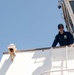 U.S. Coast Guard Cutter Stratton crew participate in a man overboard drill while patrolling the Pacific Ocean