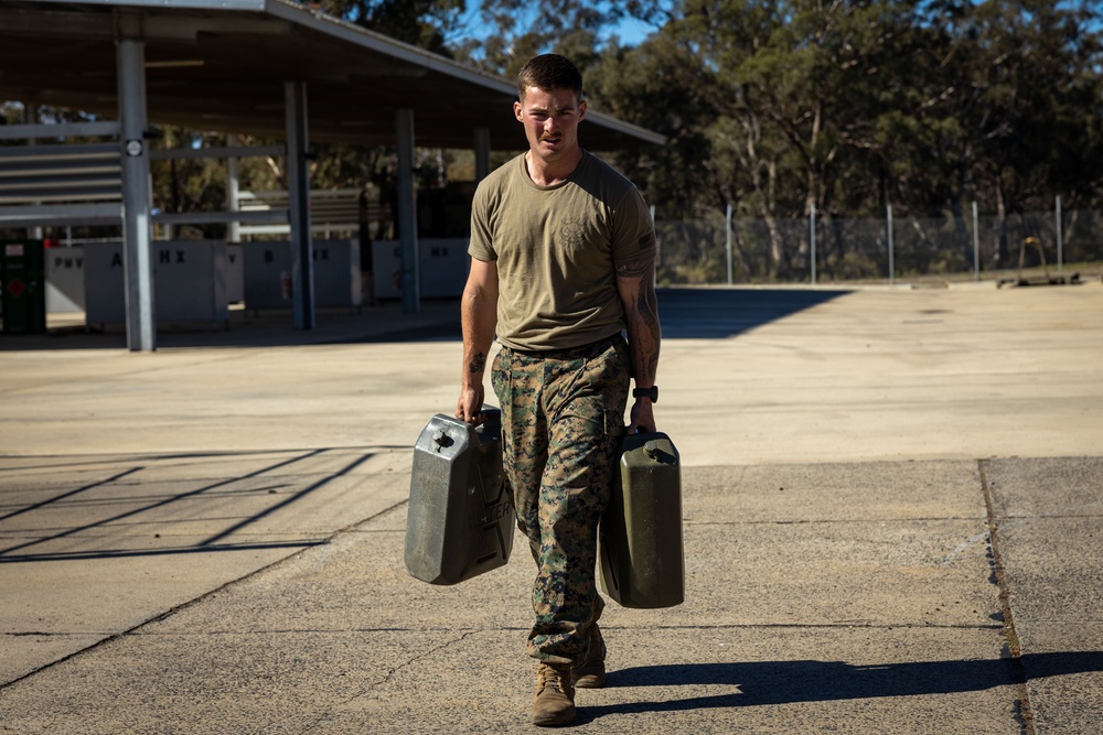 U.S. Marines, Australians participate in call for fire simulator, vehicle recovery drill during Coral-Balmoral Cup