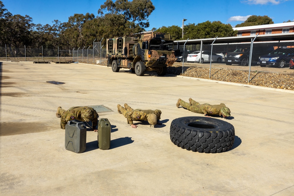 U.S. Marines, Australians participate in call for fire simulator, vehicle recovery drill during Coral-Balmoral Cup