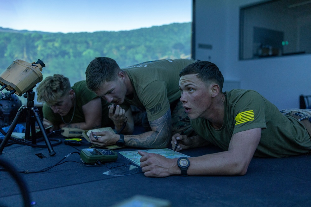 U.S. Marines, Australians participate in call for fire simulator, vehicle recovery drill during Coral-Balmoral Cup