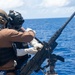 U.S. Coast Guard Cutter Stratton crew train with the M2A1 .50 caliber machine gun while patrolling the Pacific Ocean