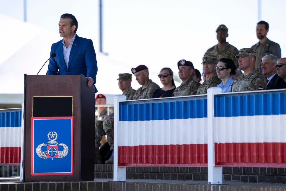 SD Delivers Remarks at 82nd Airborne Division Review at Fort Bragg