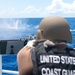 U.S. Coast Guard Cutter Stratton crew train with the M2A1 .50 caliber machine gun while patrolling the Pacific Ocean