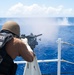 U.S. Coast Guard Cutter Stratton crew train with the M2A1 .50 caliber machine gun while patrolling the Pacific Ocean
