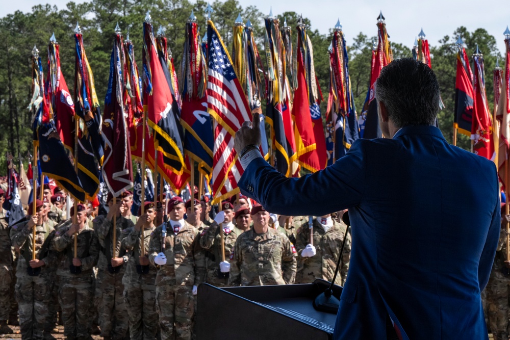 SD Delivers Remarks at 82nd Airborne Division Review at Fort Bragg