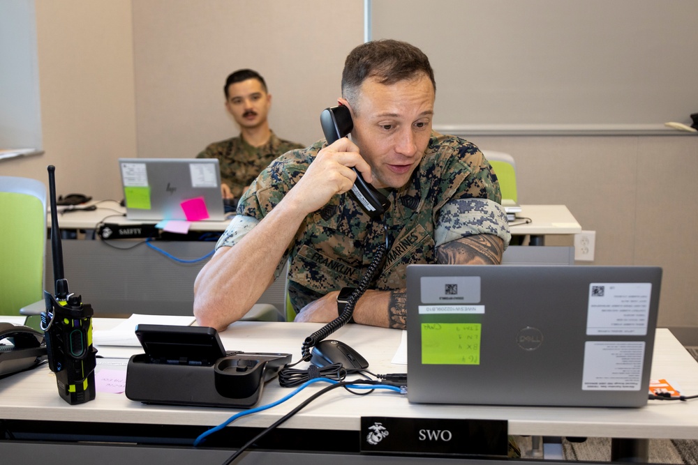 MCAS Miramar Marines participate in an Emergency Operations Center during Semper Durus 2025