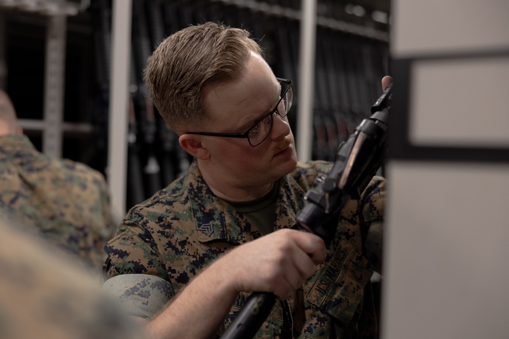 Marines with MWCS-28 conduct gear inventory