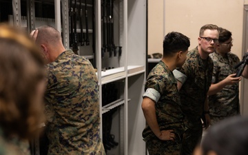 Marines with MWCS-28 conduct gear inventory
