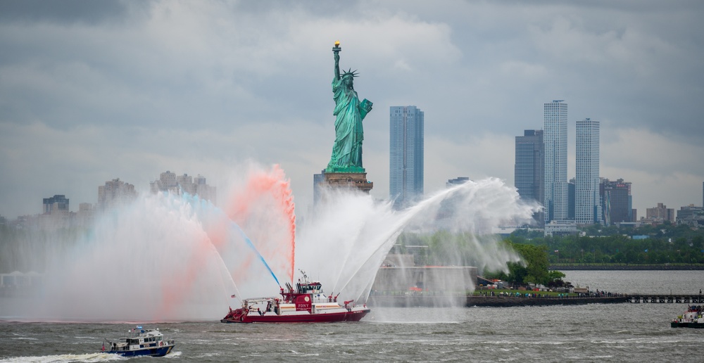 USS New York arrives for Fleet Week New York 2025