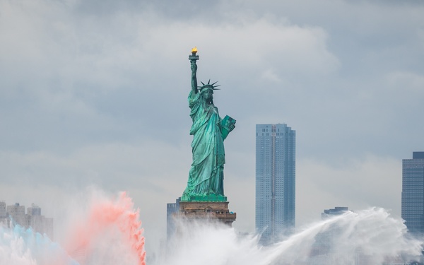 USS New York arrives for Fleet Week New York 2025
