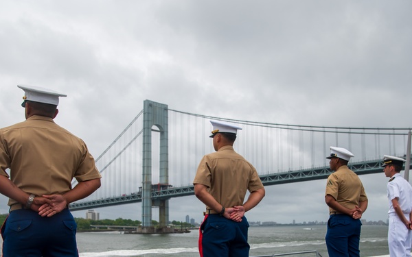 USS New York arrives for Fleet Week New York 2025