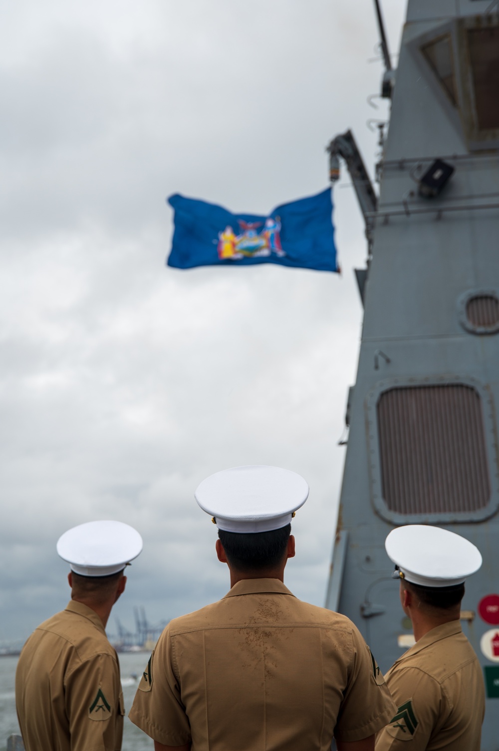 USS New York arrives for Fleet Week New York 2025