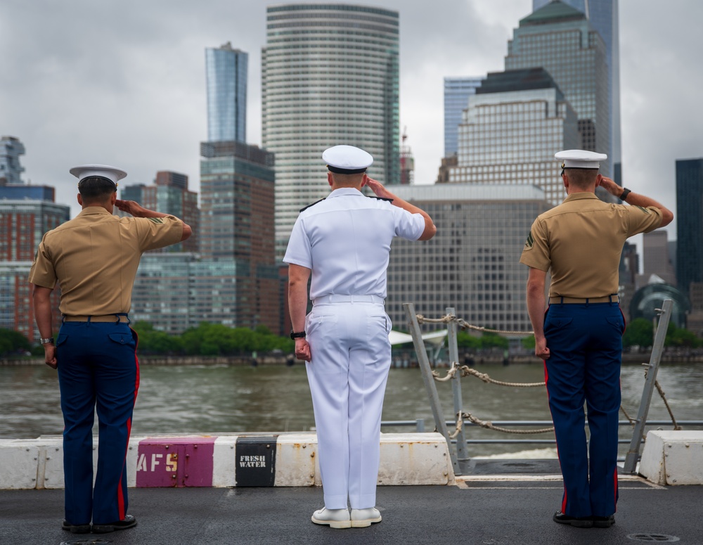 USS New York arrives for Fleet Week New York 2025