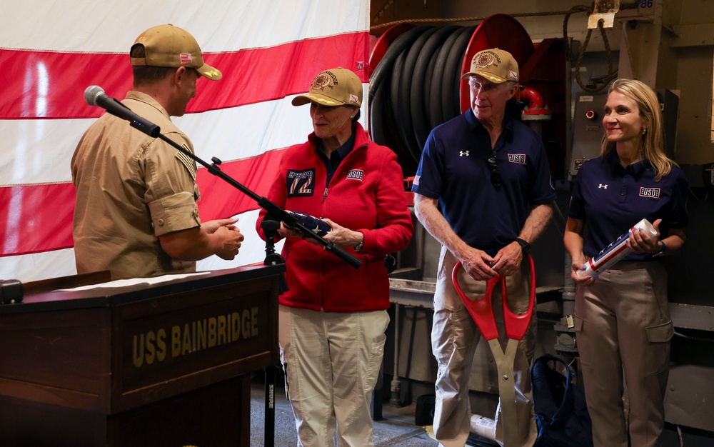 USS Bainbridge (DDG 96) Opens Onboard USO Center