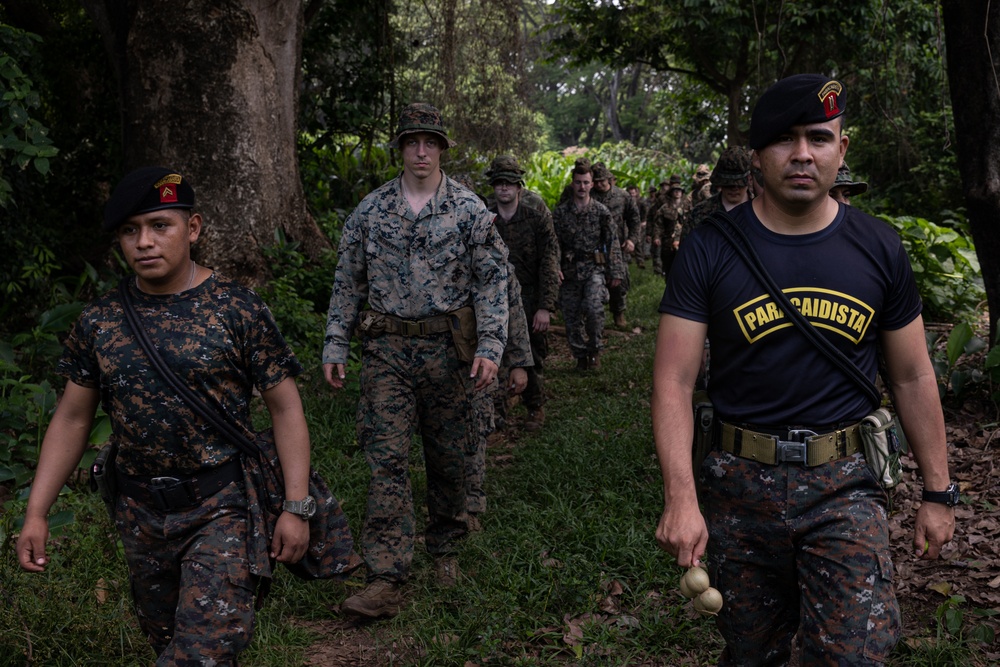 U.S. Marines with 1st Battalion 25th Marine Regiment train for jungle survival training