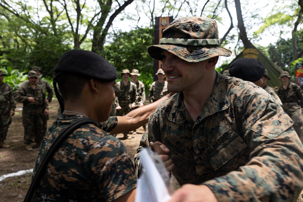 U.S. Marines with 1st Battalion 25th Marine Regiment train for jungle survival training