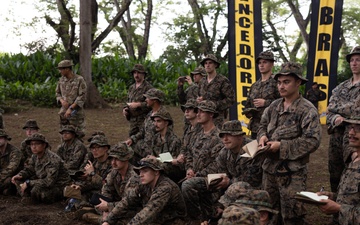 U.S. Marines with 1st Battalion 25th Marine Regiment train for jungle survival training
