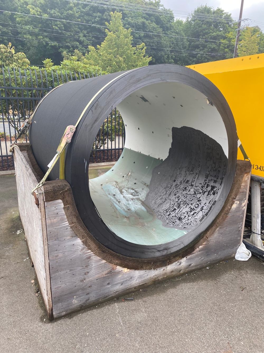 Titan carbon fiber hull sits in storage