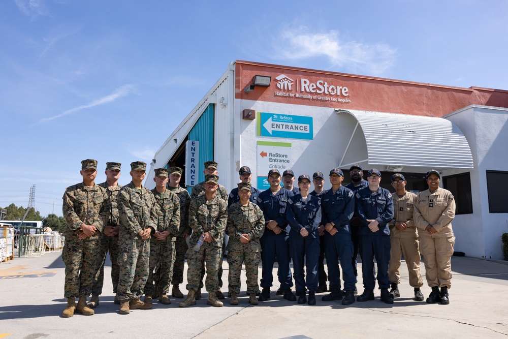 Marines, Sailors volunteer at Habitat for Humanity during LA Fleet Week