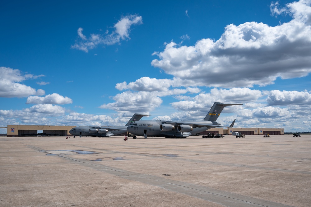 Air Mobility Command provides airlift support at Whiteman AFB