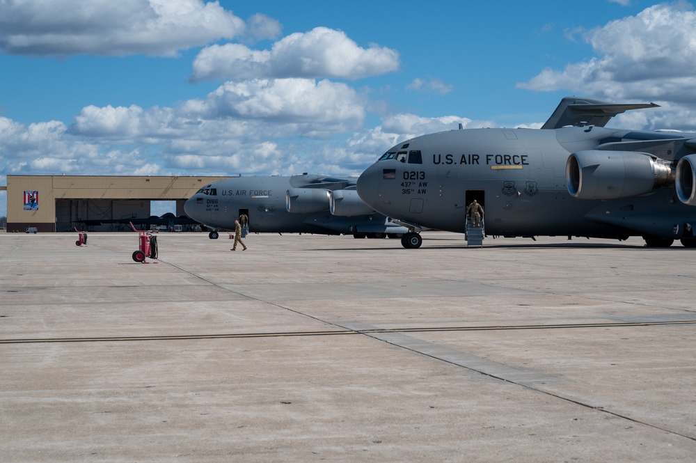 Air Mobility Command provides airlift support at Whiteman AFB