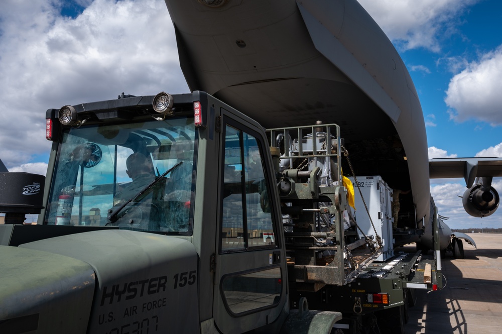 Air Mobility Command provides airlift support at Whiteman AFB