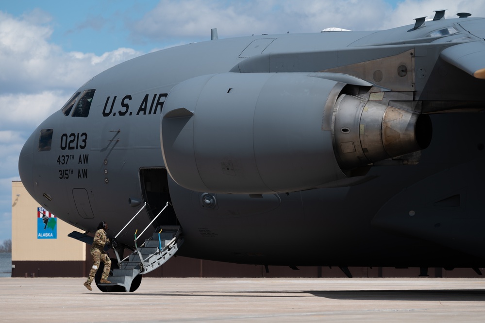 Air Mobility Command provides airlift support at Whiteman AFB