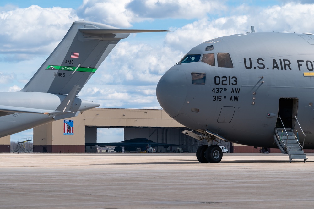 Air Mobility Command provides airlift support at Whiteman AFB