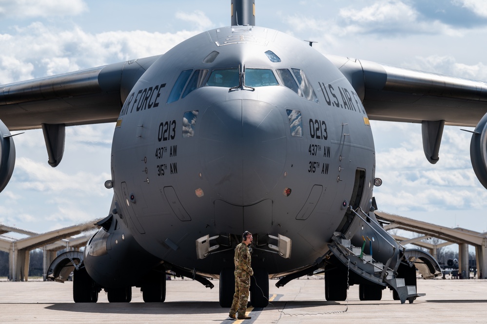Air Mobility Command provides airlift support at Whiteman AFB
