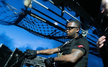 USS America (LHA 6) Conducts Crew-Served Weapons Shoot