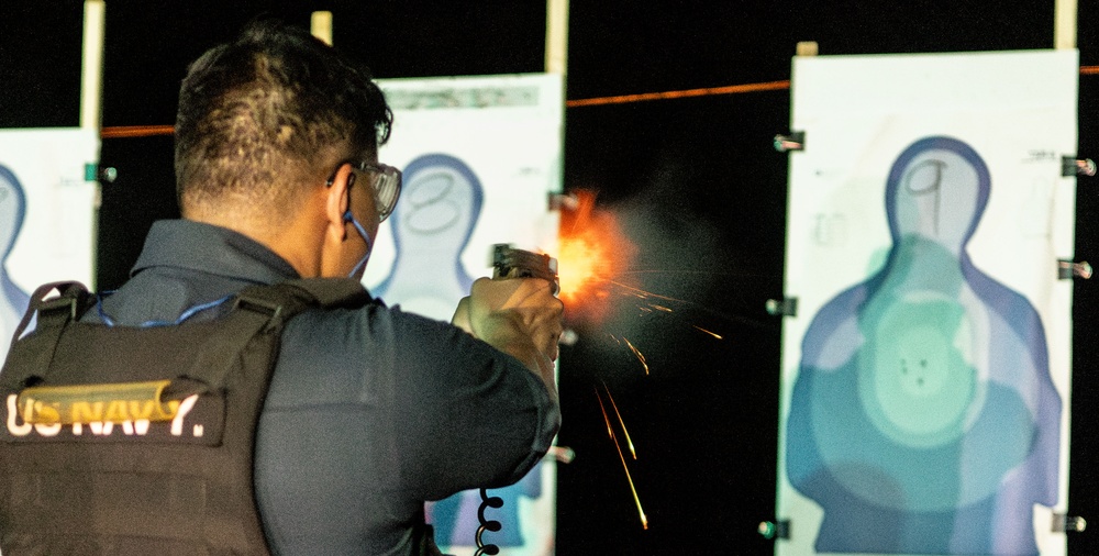 USS America (LHA 6) Conducts Small Arms Gun Shoot