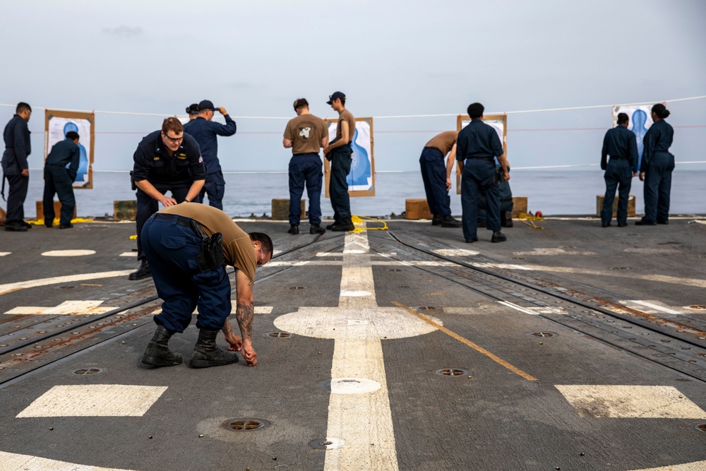 USS Preble Conducts Gun Shoot