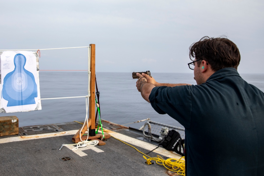USS Preble Conducts Gun Shoot