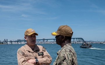 Navy Expeditionary Combat Command (NECC) Deputy Commander Rear Admiral R. Hendrix and Rear Admiral C. Foster Deputy Commander Naval Surface Force Atlantic conducted a distinguished visit to Maritime Expeditionary Security Squadron Eleven (MSRON 11)