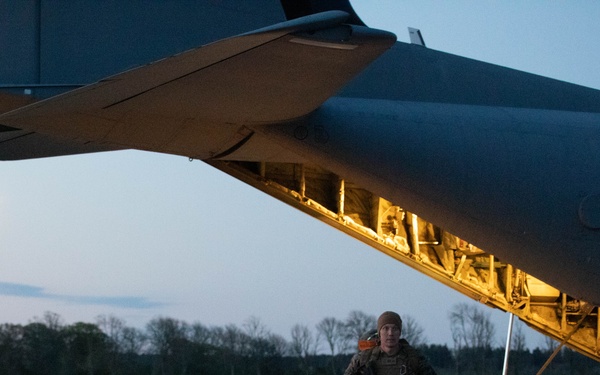 Marine Corps Capt. Justin Miller clears C-130 Hercules