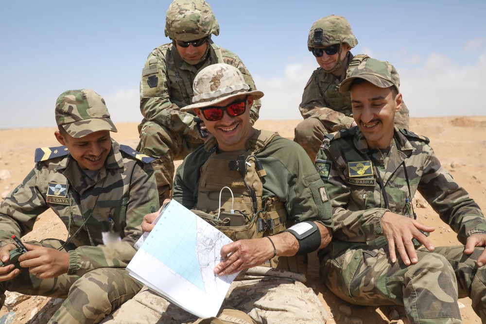 US Marines lead map reading class in Morocco at African Lion 2025
