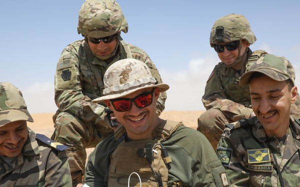 US Marines lead map reading class in Morocco at African Lion 2025