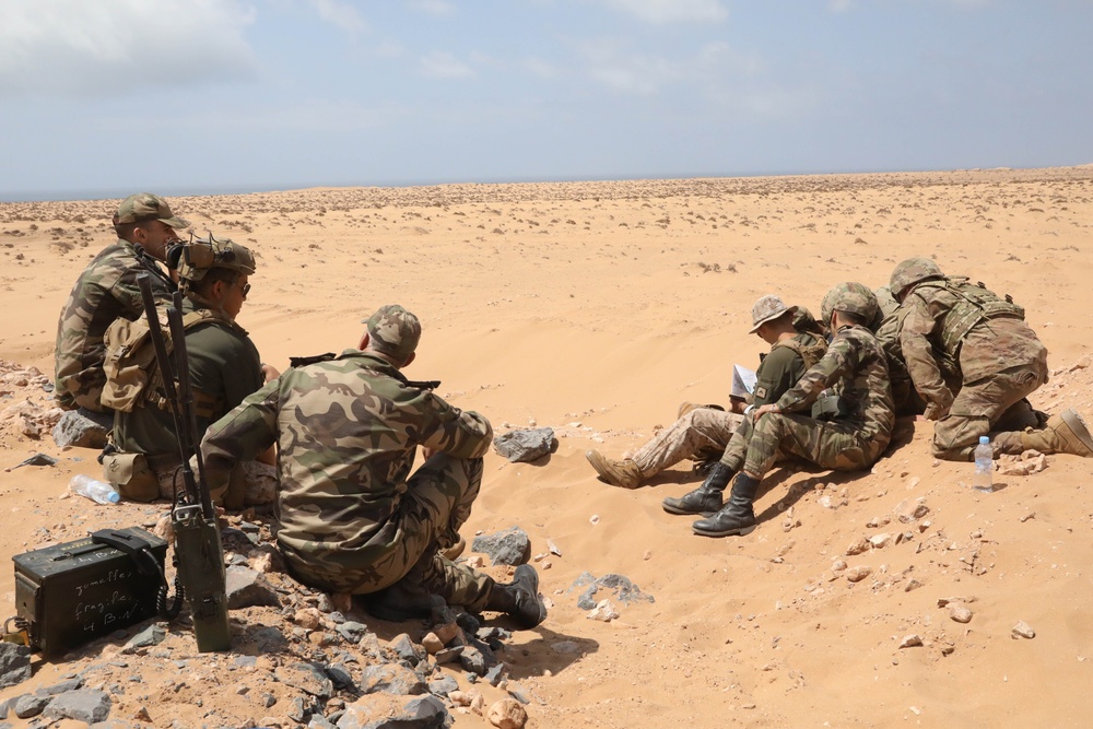 US Marines lead map reading class in Morocco at African Lion 2025