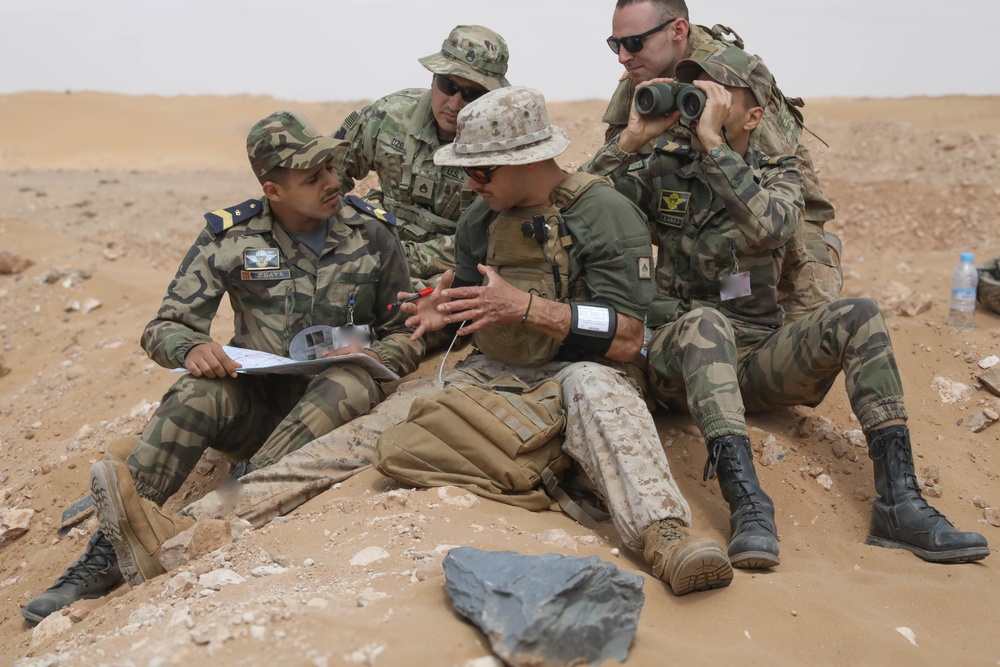 US Marines lead map reading class in Morocco at African Lion 2025
