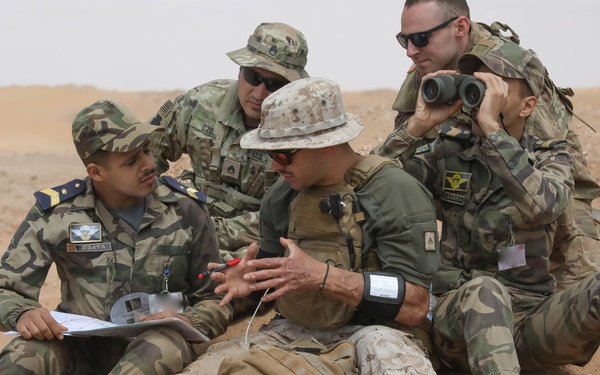 US Marines lead map reading class in Morocco at African Lion 2025
