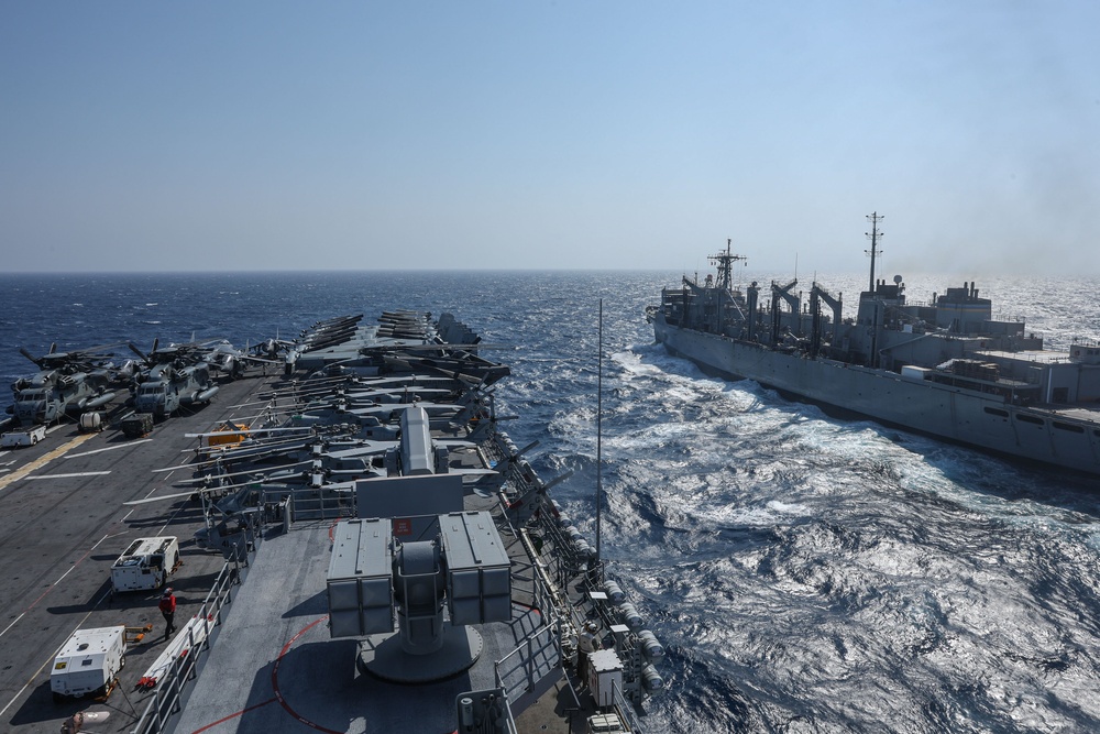 USS Iwo Jima Conducts a Replenishment at Sea