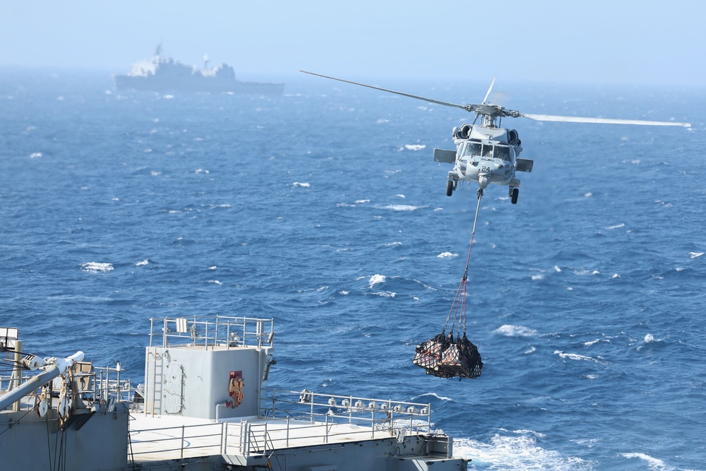 USS Iwo Jima Conducts a Replenishment at Sea