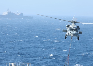 USS Iwo Jima Conducts a Replenishment at Sea